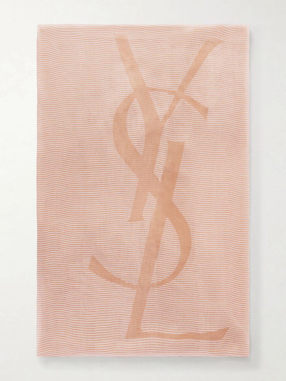 Grand Carre Rayures Cassandre cashmere and silk-blend scarf by SAINT LAURENT