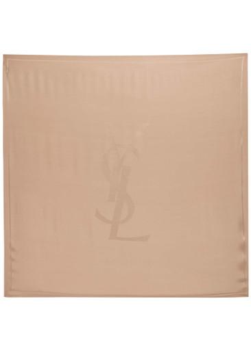 Grand logo-jacquard silk scarf by SAINT LAURENT