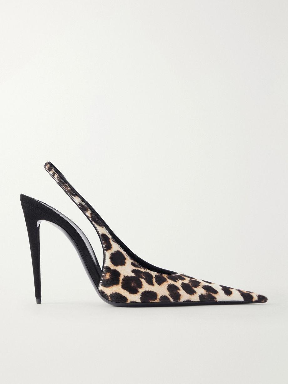 Guermantes 110 pony hair slingback pumps by SAINT LAURENT