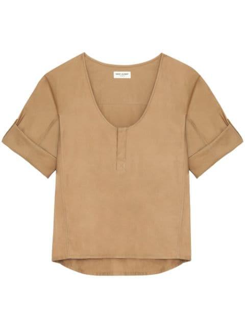 Henley twill-weave blouse by SAINT LAURENT