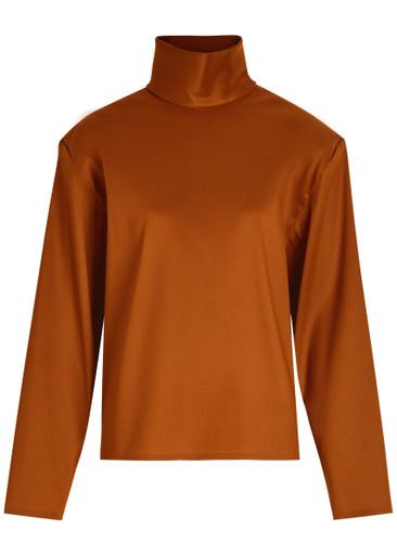 High-neck stretch-silk top by SAINT LAURENT