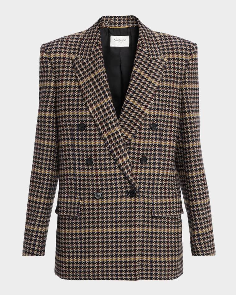 Houndstooth Check Double-Breasted Jacket by SAINT LAURENT