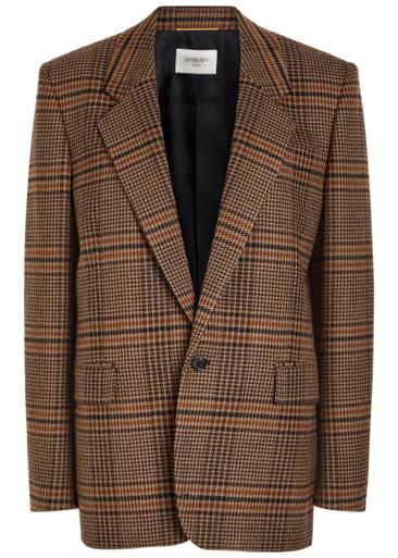Houndstooth wool blazer by SAINT LAURENT