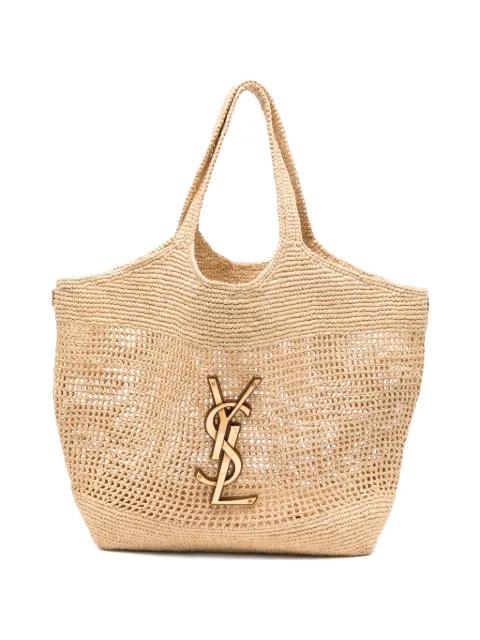 Icare Cassandre raffia tote bag by SAINT LAURENT