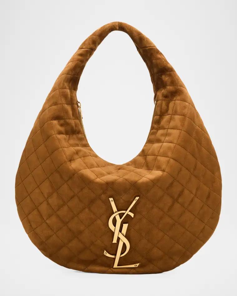 Icare YSL Quilted Suede Hobo Bag by SAINT LAURENT