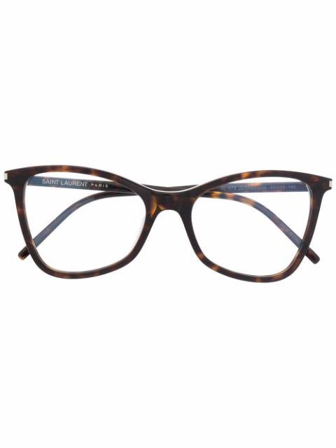 Jerry tortoise-shell square frames by SAINT LAURENT