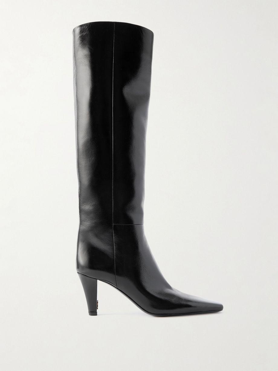 Jill glossed-leather knee boots by SAINT LAURENT