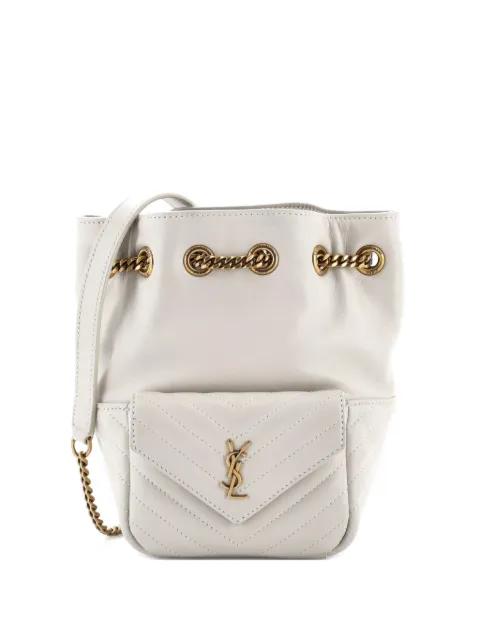 Joe Matelasse Chevron Leather Mini bucket bag by SAINT LAURENT 