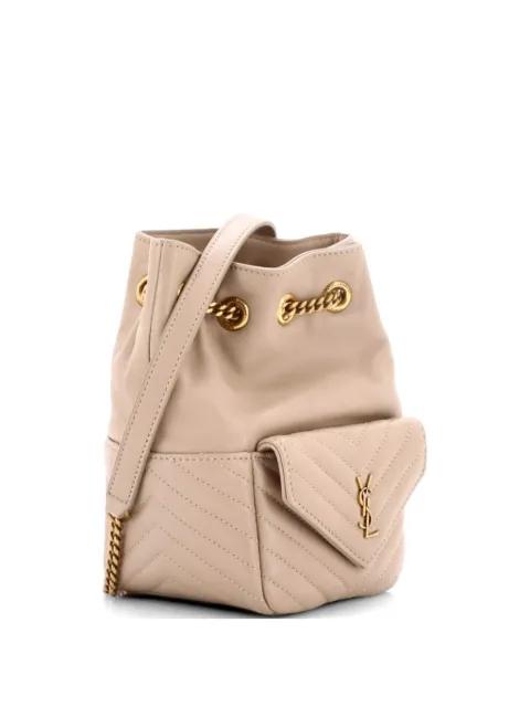 Joe Matelasse Chevron Leather Mini bucket bag by SAINT LAURENT 