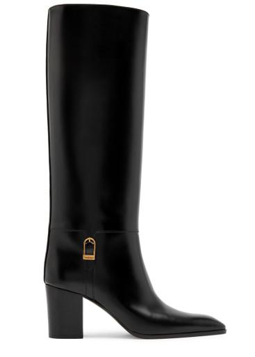 Julia 70 glossed leather knee-high boots by SAINT LAURENT