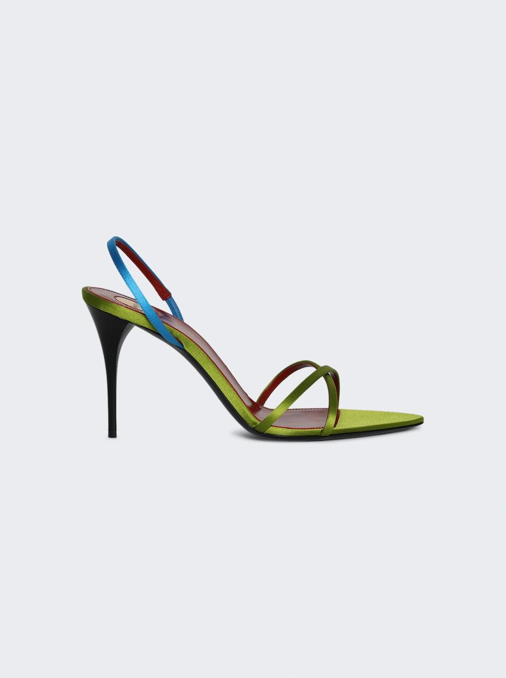 Justify Slingback Sandals Pea Green And Dolphin Blue  | The Webster by SAINT LAURENT