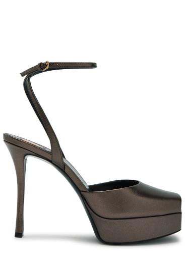 La Scandale 85 metallic leather sandals by SAINT LAURENT