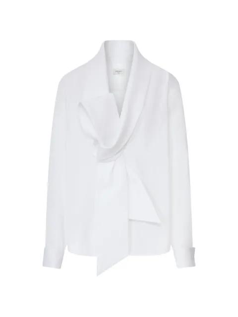Lavallière bow-detail cotton shirt by SAINT LAURENT