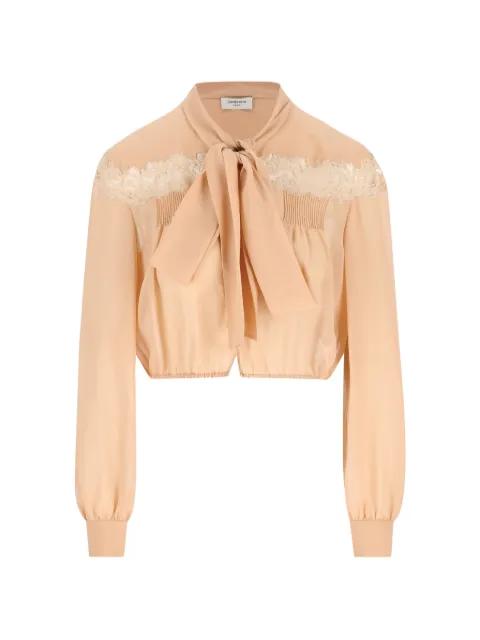 Lavallière lace-detail blouse by SAINT LAURENT