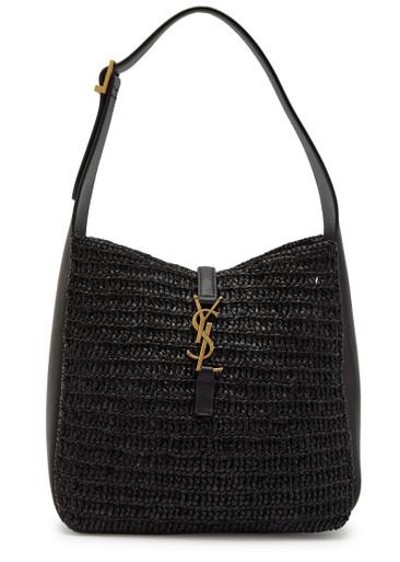 Le 5 à 7 small raffia bucket bag by SAINT LAURENT
