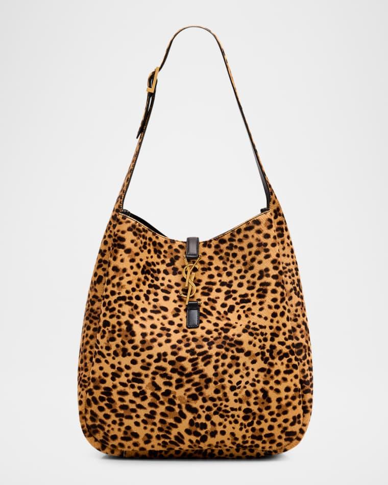 Le 5 A 7 Large Animal-Print Calf Hair Shoulder Bag by SAINT LAURENT