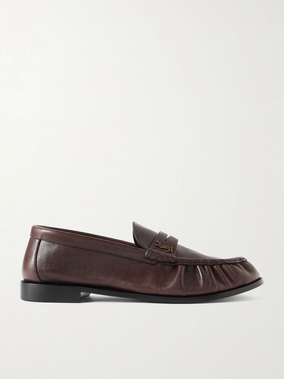 Le Loafer Monogram Logo-Appliquéd Full-Grain Leather Penny Loafers by SAINT LAURENT