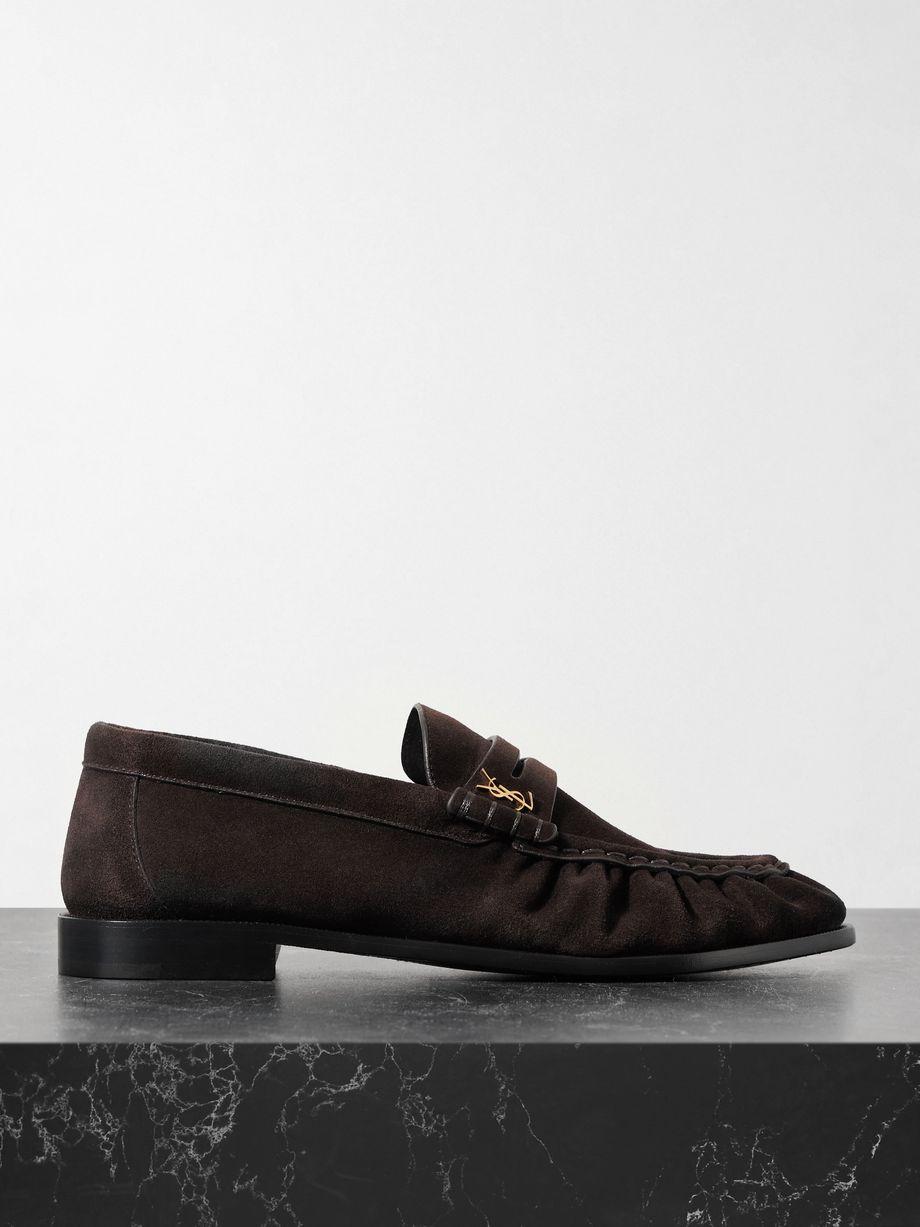 Le Loafer embellished suede loafers by SAINT LAURENT