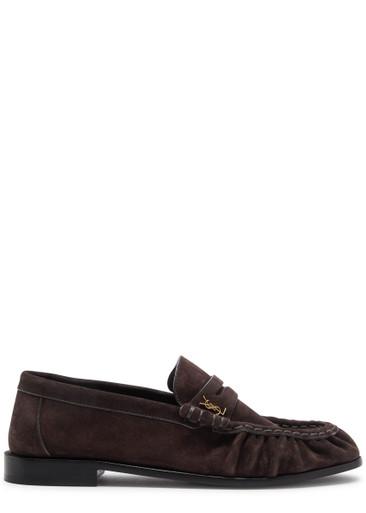 Le Loafer logo suede loafers by SAINT LAURENT