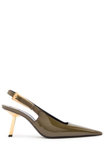 Lee 75 patent leather slingback pumps by SAINT LAURENT