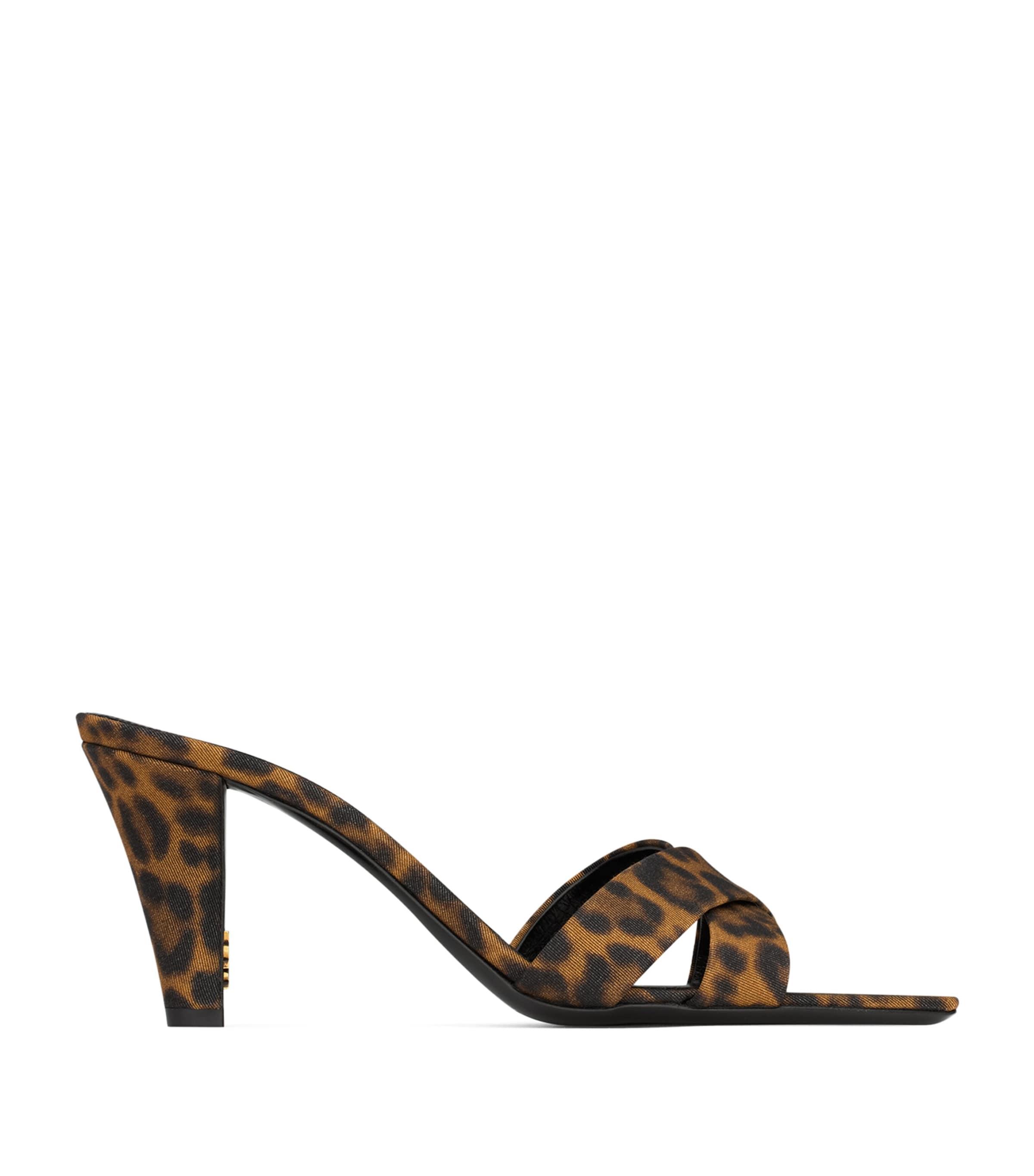 Leopard Print Jill Heeled Mules 75 by SAINT LAURENT