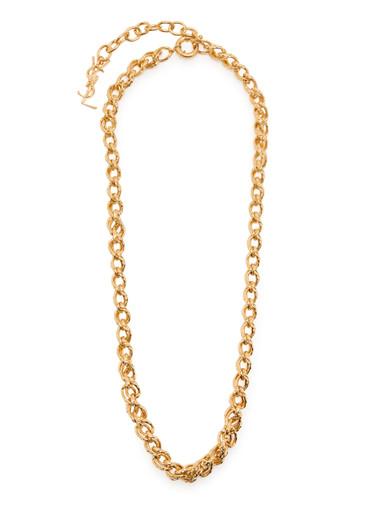 Logo chain brass necklace by SAINT LAURENT