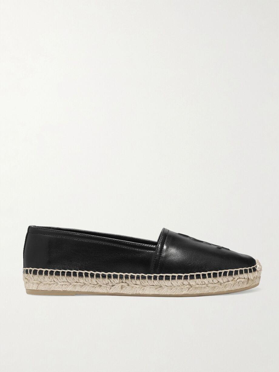 Logo-embossed leather espadrilles by SAINT LAURENT