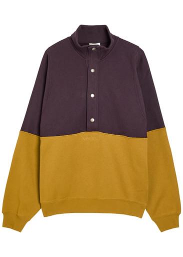 Logo-embroidered panelled cotton sweatshirt by SAINT LAURENT