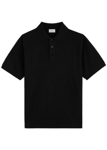Logo-embroidered piqué cotton polo shirt by SAINT LAURENT