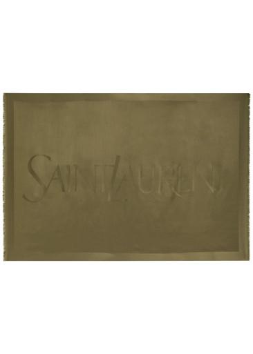 Logo-jacquard wool scarf by SAINT LAURENT