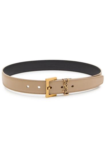 Logo leather belt by SAINT LAURENT