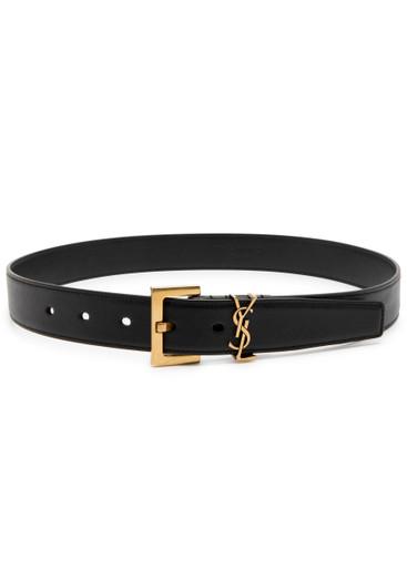 Logo leather belt by SAINT LAURENT