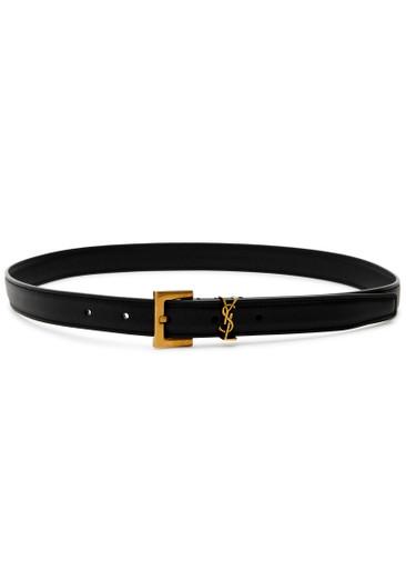 Logo leather belt by SAINT LAURENT