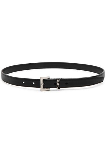 Logo leather belt by SAINT LAURENT