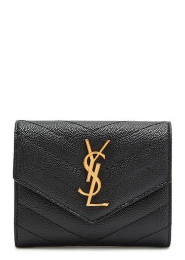 Logo-plaque quilted envelope wallet by SAINT LAURENT