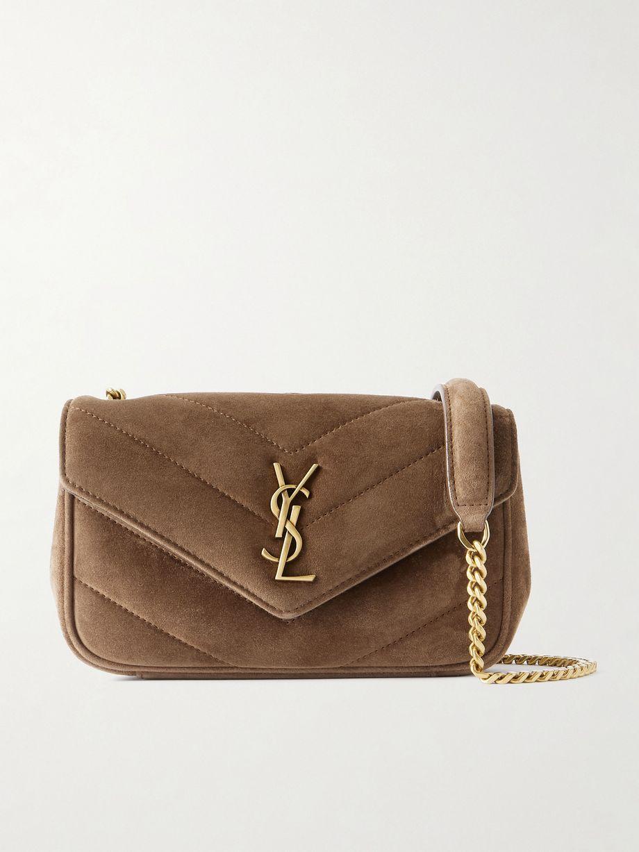 Loulou small quilted suede shoulder bag by SAINT LAURENT