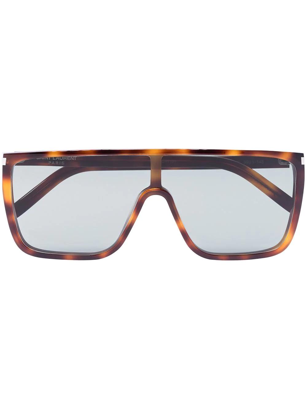 Mask tortoiseshell-effect sunglasses by SAINT LAURENT