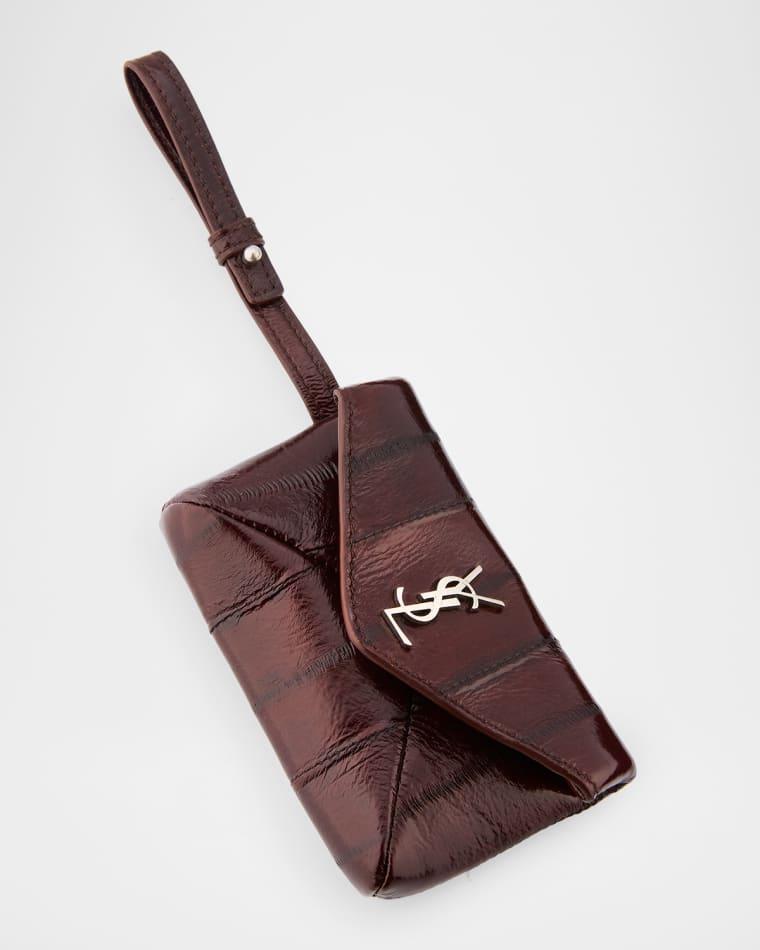 Men's Cassandre Micro YSL Envelope Pouch in Grained Leather by SAINT LAURENT