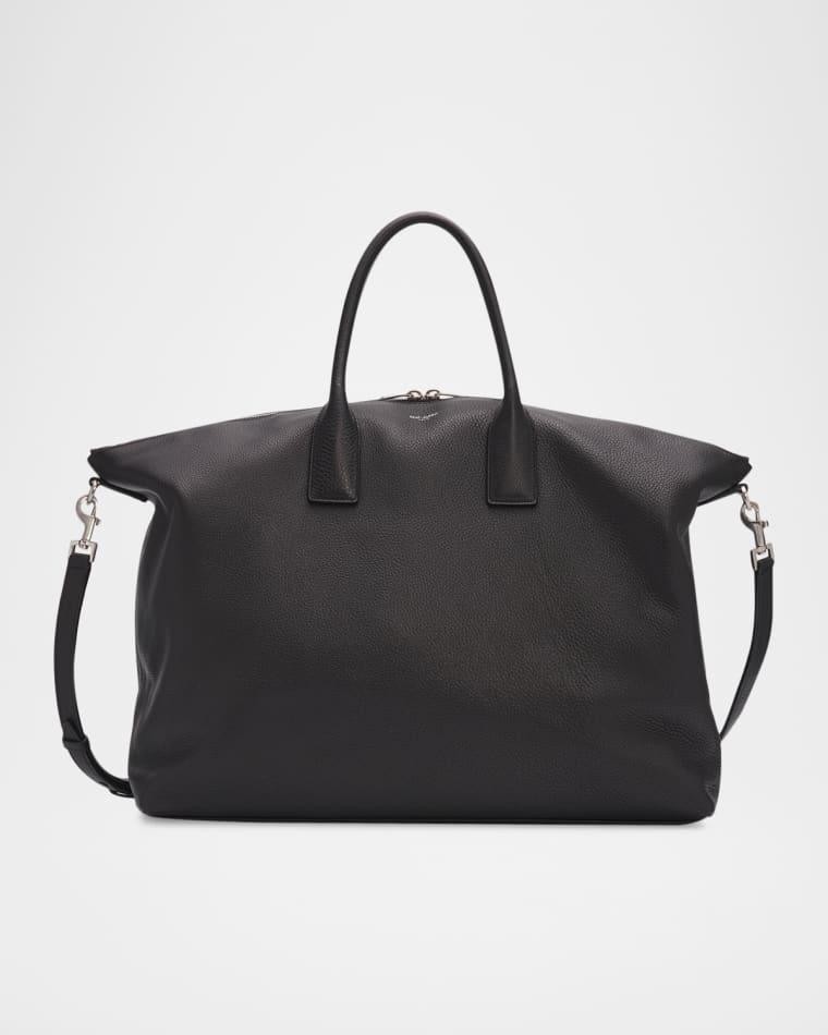 Men's Grained Leather Bowling Tote Bag by SAINT LAURENT