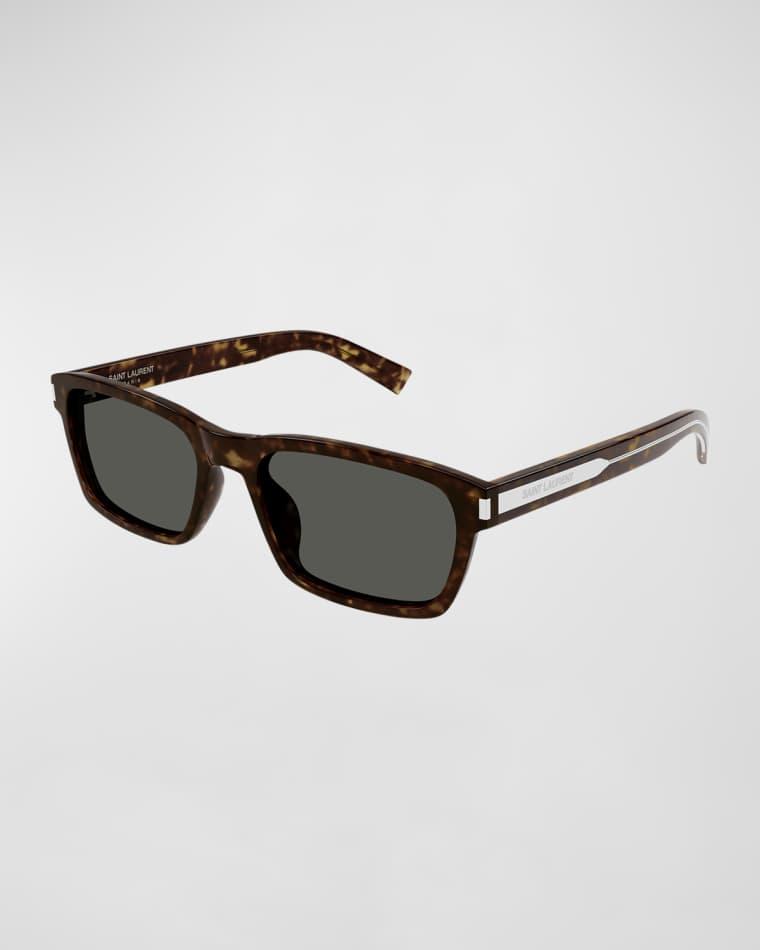 Men's Rectangle Acetate Sunglasses with Logo Detail by SAINT LAURENT