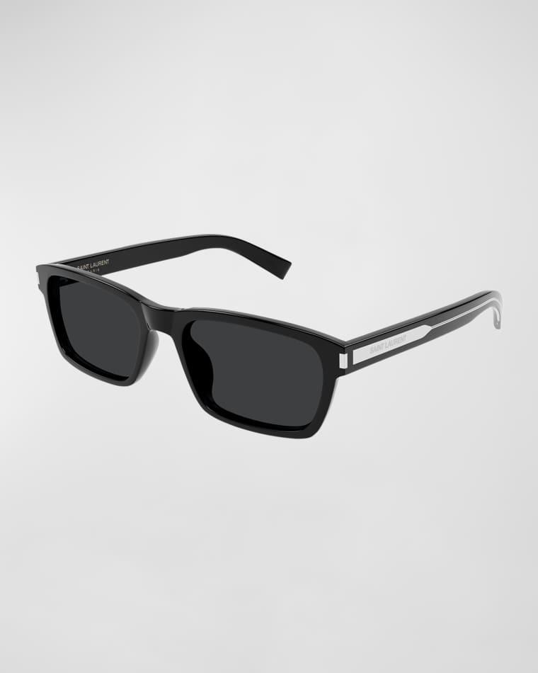 Men's Rectangle Acetate Sunglasses with Logo Detail by SAINT LAURENT