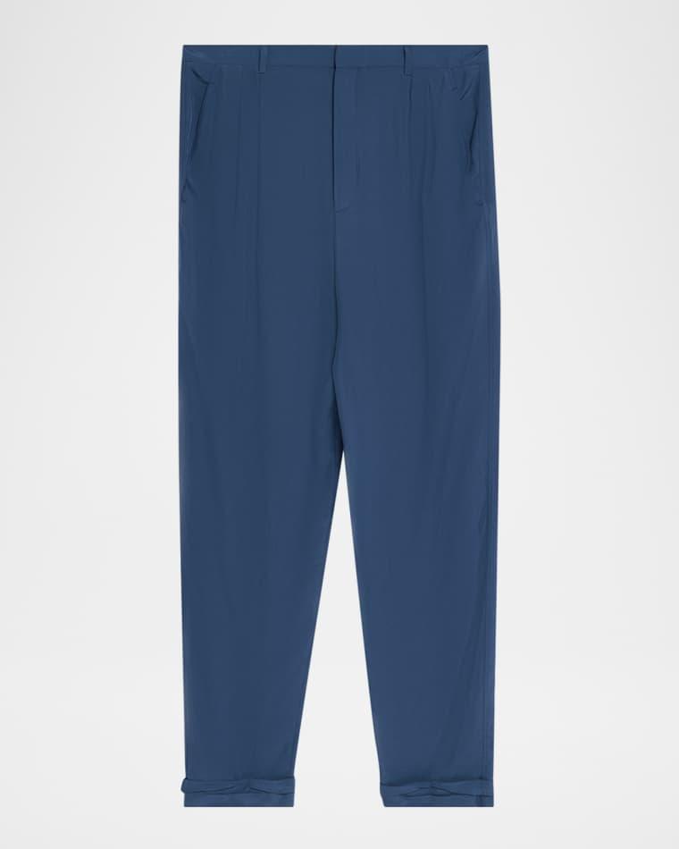 Men's Silk Habotai Pleated Trousers by SAINT LAURENT