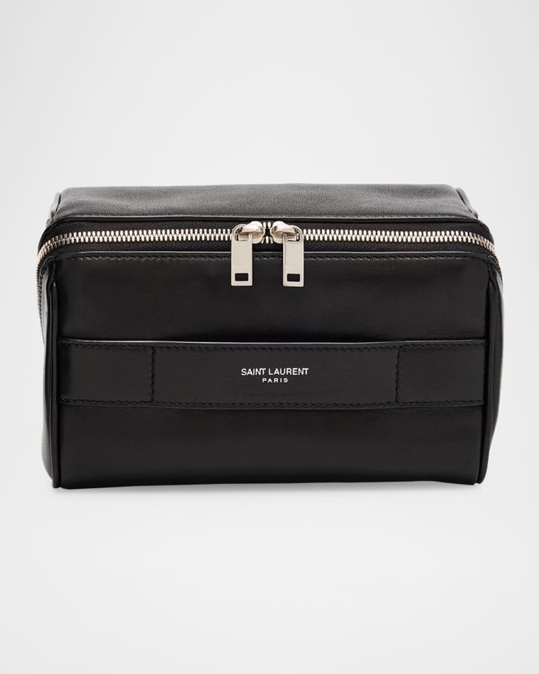 Men's Small Cube Trousse Leather Toiletry Case by SAINT LAURENT