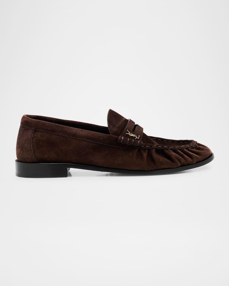 Men's Suede Cassandre Penny Loafers by SAINT LAURENT