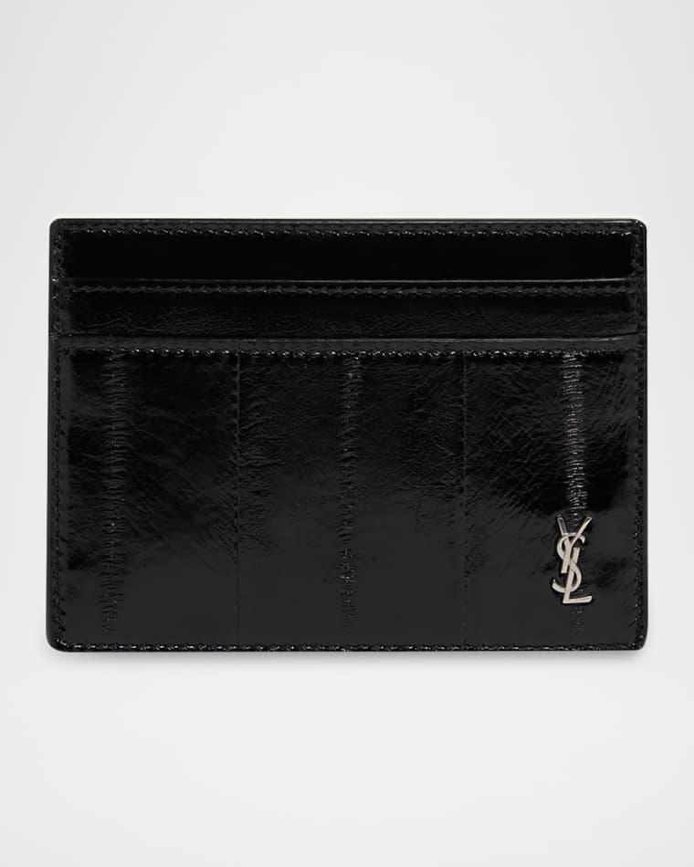 Men's Tiny Cassandre Leather Card Case by SAINT LAURENT