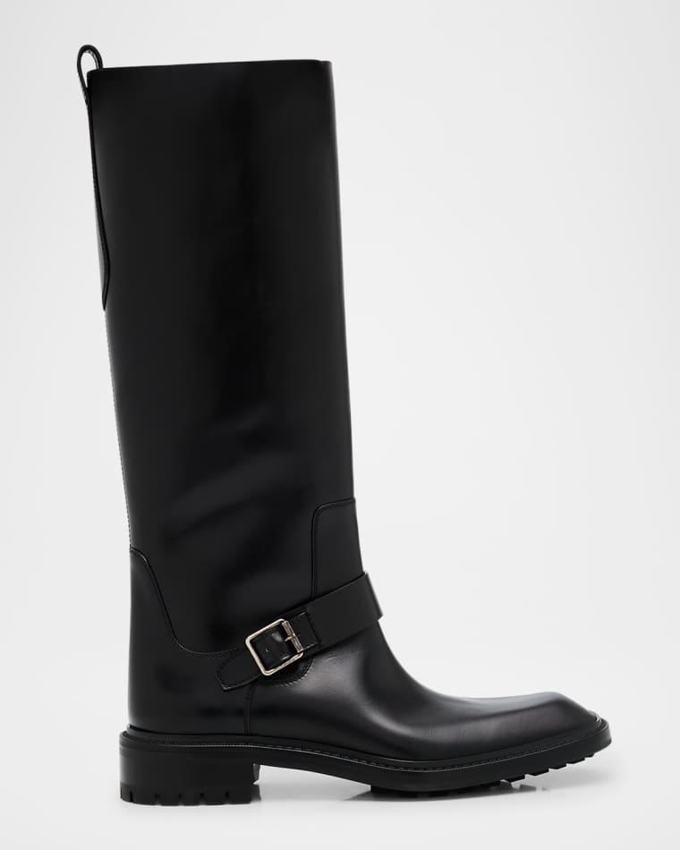 Men's Vadim Smooth Calfskin Rubber-Sole High Boots by SAINT LAURENT