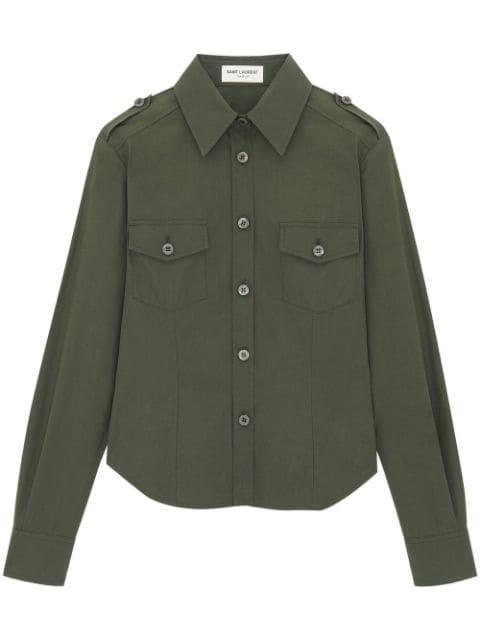 Military button-up cotton shirt by SAINT LAURENT