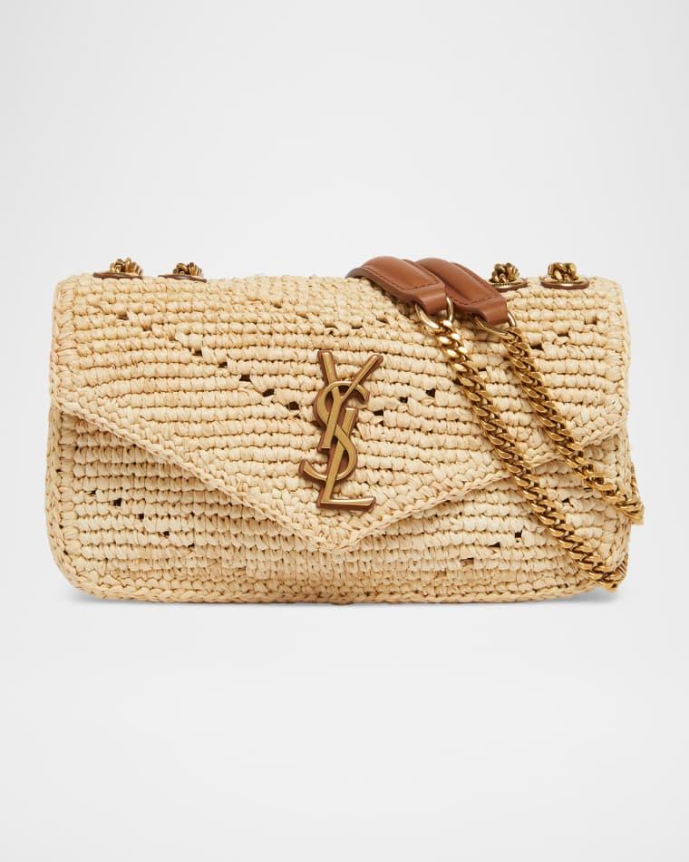 Mini Loulou Shoulder Bag in Raffia by SAINT LAURENT