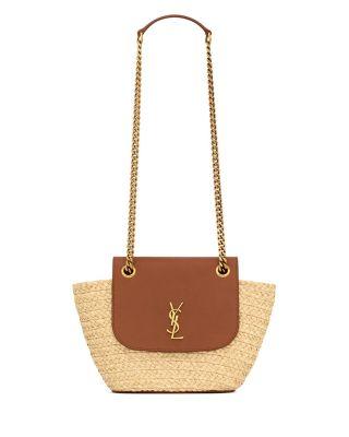 Mini Panier Handbag in Raffia by SAINT LAURENT
