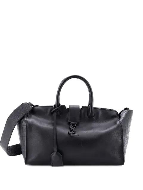 Monogram Cabas Downtown Leather with Crocodile Embossed Leather Small satchel by SAINT LAURENT 